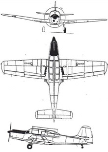 Plan 3 vues du Morane-Saulnier MS.733 Alcyon