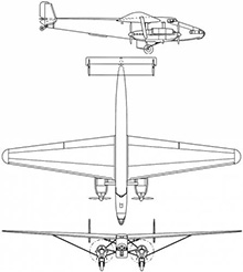 Plan 3 vues du Farman NC.223