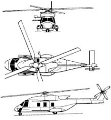 Plan 3 vues du NHIndustries NH-90 Caïman TTH/NFH