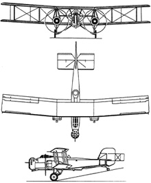 Plan 3 vues du Boulton Paul P.75 Overstrand