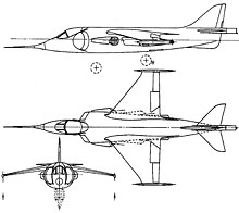 Plan 3 vues du Hawker-Siddeley P.1127 Kestrel