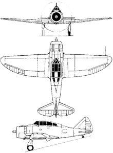 Plan 3 vues du Seversky P-35