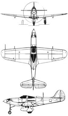 Plan 3 vues du Bell P-39 Airacobra