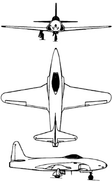 Plan 3 vues du Lockheed P-80 Shooting Star