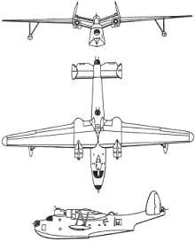 Plan 3 vues du Martin PBM Mariner