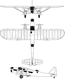 Plan 3 vues du Potez 540