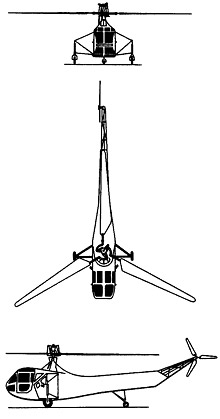 Plan 3 vues du Sikorsky R-4 Hoverfly