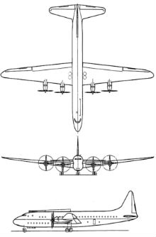 Plan 3 vues du Lockheed R6V Constitution