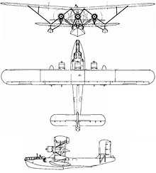 Plan 3 vues du Short S.8/8 Rangoon