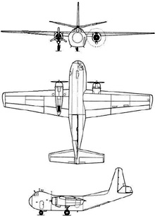 Plan 3 vues du Budd RB-1 Conestoga