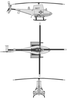 Plan 3 vues du Northrop Grumman RQ-8/MQ-8 Fire Scout