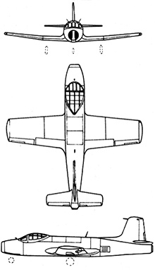 Plan 3 vues du Fokker S-14 Mach-Trainer