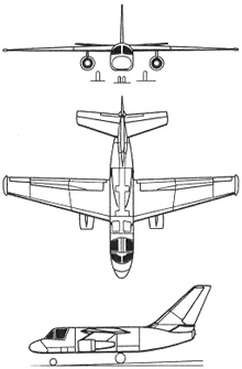 Plan 3 vues du Lockheed S-3 Viking