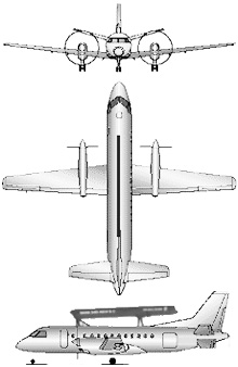 Plan 3 vues du Saab S-100 Argus