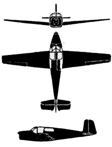 Plan 3 vues du Saab 91 Safir