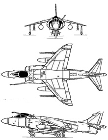 Plan 3 vues du British Aerospace Sea Harrier 