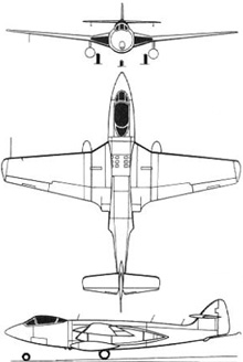 Plan 3 vues du Hawker  Sea Hawk