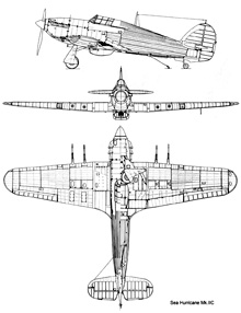 Plan 3 vues du Hawker Sea Hurricane