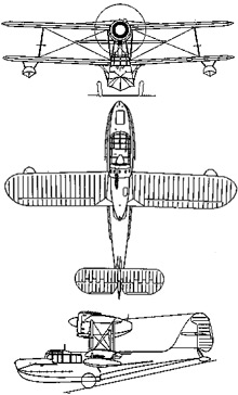 Plan 3 vues du Supermarine  Sea Otter