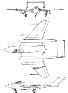 Plan 3 vues du De Havilland D.H.110 Sea Vixen