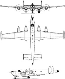 Plan 3 vues du Avro  Shackleton