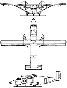 Plan 3 vues du Short C-23 Sherpa