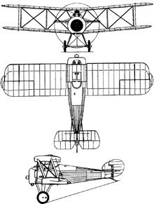 Plan 3 vues du Sopwith 7F.1 Snipe