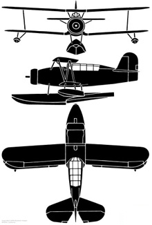 Plan 3 vues du Curtiss SOC Seagull