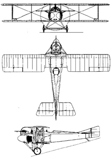 Plan 3 vues du SPAD A2