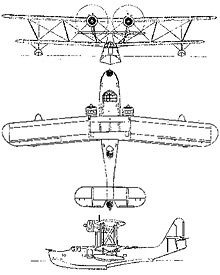 Plan 3 vues du Supermarine  Stranraer