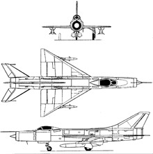 Plan 3 vues du Sukhoï Su-11  ‘Fishpot’