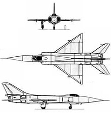 Plan 3 vues du Sukhoï Su-15  'Flagon'