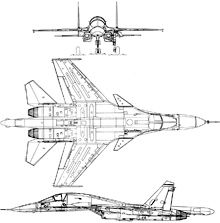 Plan 3 vues du Sukhoï Su-34  'Fullback'