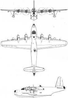 Plan 3 vues du Short S.26 Sunderland