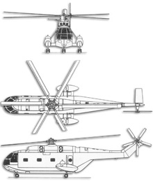 Plan 3 vues du Aérospatiale SA.321 Super Frelon