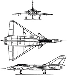 Plan 3 vues du Dassault Aviation Super Mirage 4000