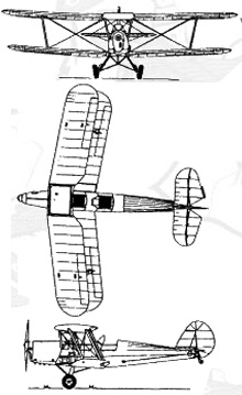 Plan 3 vues du Stampe SV.4