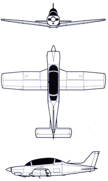 Plan 3 vues du ENAER T-35 Pillán