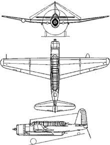 Plan 3 vues du Consolidated TBY Sea Wolf