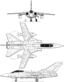 Plan 3 vues du Panavia  Tornado ADV