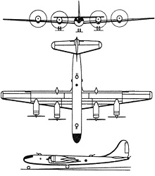 Plan 3 vues du Tupolev Tu-4  'Bull'