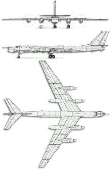 Plan 3 vues du Tupolev Tu-95  ‘Bear’