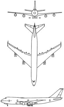 Plan 3 vues du Boeing VC-25