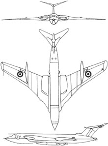 Plan 3 vues du Handley Page HP.80 Victor