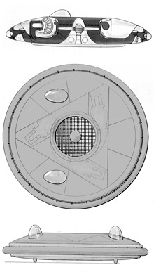 Plan 3 vues du Avro Canada VZ-9 Avrocar