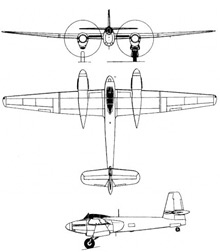 Plan 3 vues du Westland Welkin