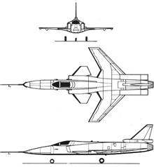 Plan 3 vues du Grumman X-29