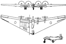 Plan 3 vues du Northrop XB-35/YB-35