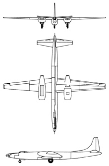 Plan 3 vues du Convair XB-46