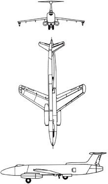 Plan 3 vues du Martin XB-51